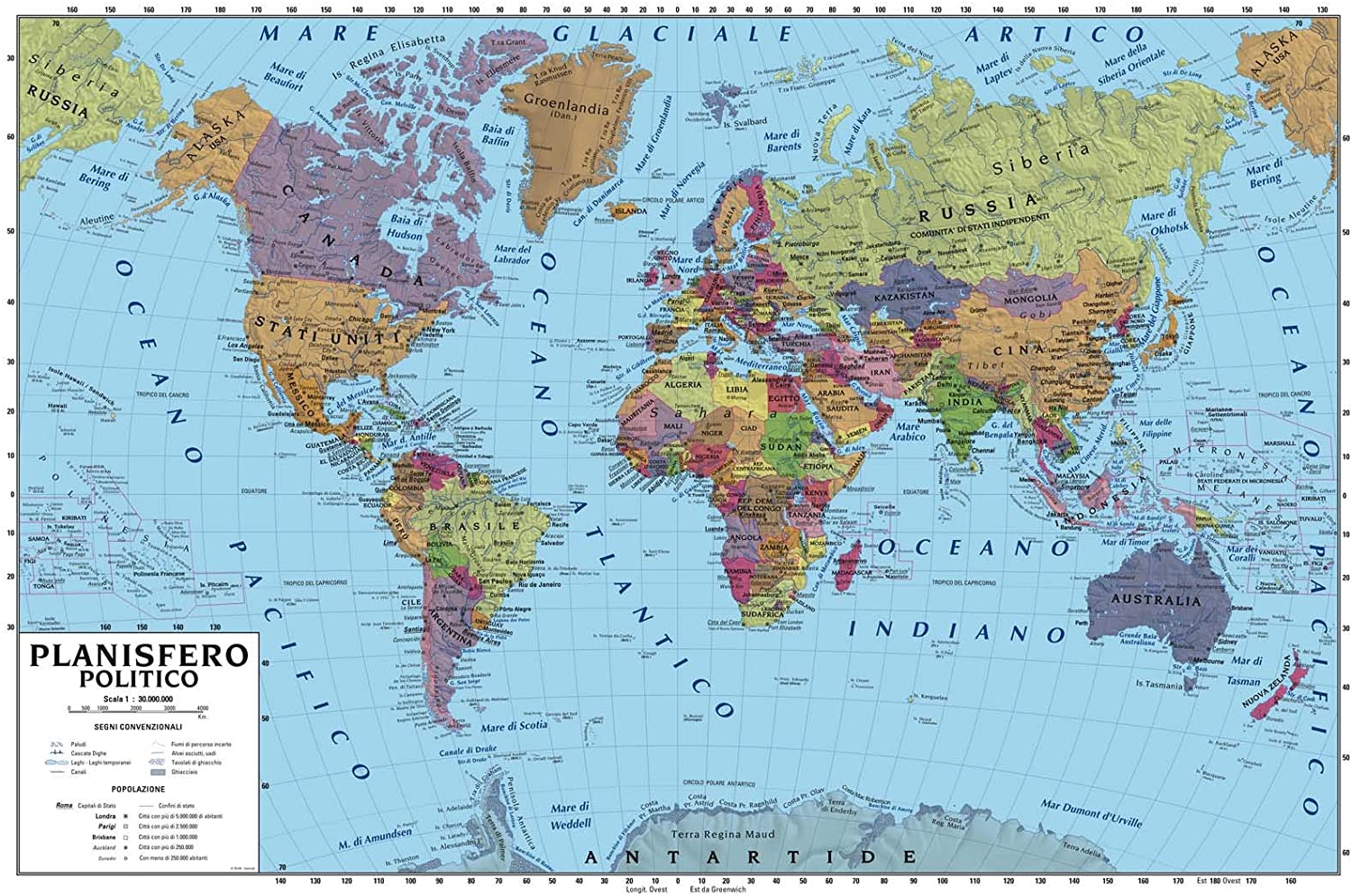 Cartina Geografica Planisfero